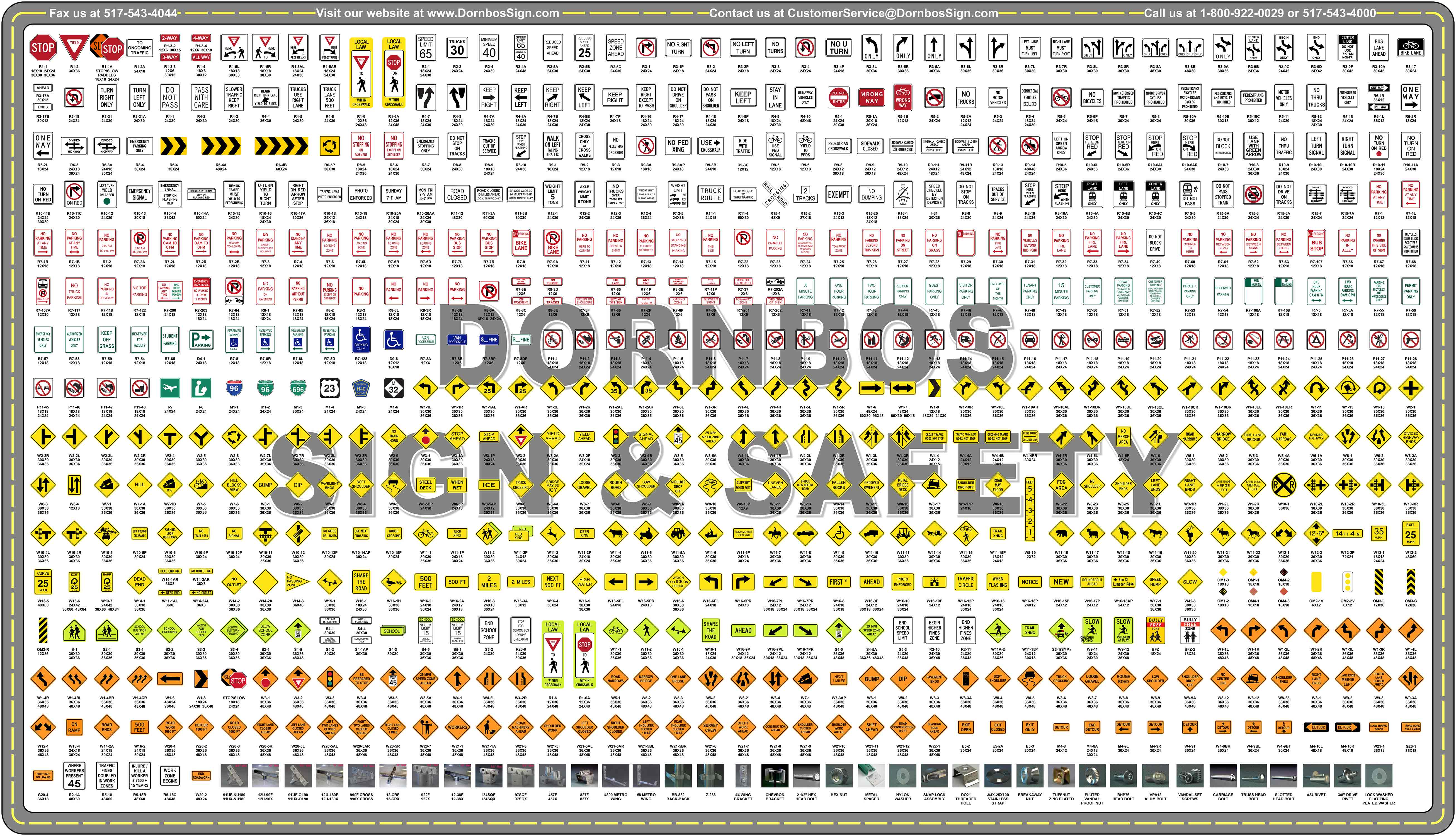 3M Sign Reflectivie Sheeting And MUTCD Sign Chart Dornbos Sign 